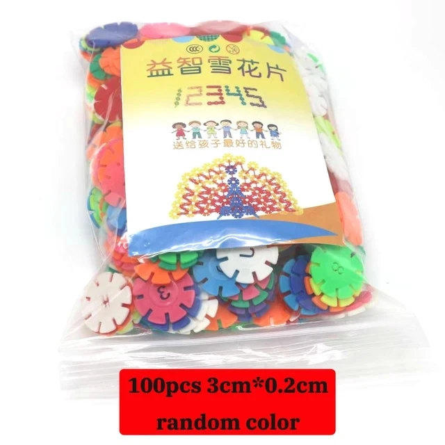 Dtenlur 500 Bloques De Construcción De Copo De Nieve | Multicolor | PP Grueso Seguro | Con Letras Y Números | Desarrolla Creatividad Y Motricidad | Regalo Educativo