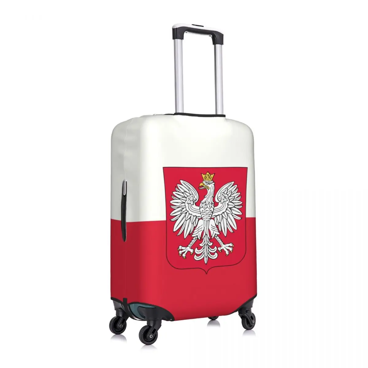 Custom Kingdom Of Poland Flag Suitcase Cover Dust Proof Polska Coat Of Arms Travel Luggage Covers for 18-32 inch