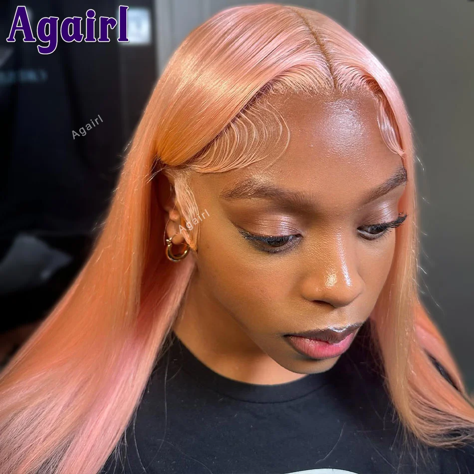 200% 13X6 Light Pink 613 Colored Human Hair Lace Frontal Wigs 13X4 Straight Lace Front Wigs Pre Plucked with Baby Hair for Women