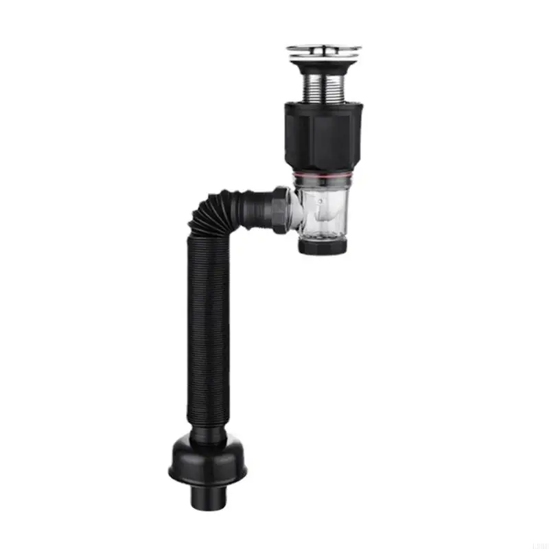 

L9BE Basin Waste Drainer Universal Washbasin Drainer Flexible Drain Down Hose Durable