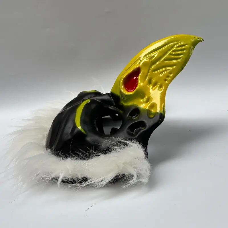 Halloween Cosplay Gruselige Adler-Gesichtsmaske NPC Lustiger Scherz-Gruselkopfschutz für Partyball-Kostüm-Requisite Ideal für Halloween – Detail 3