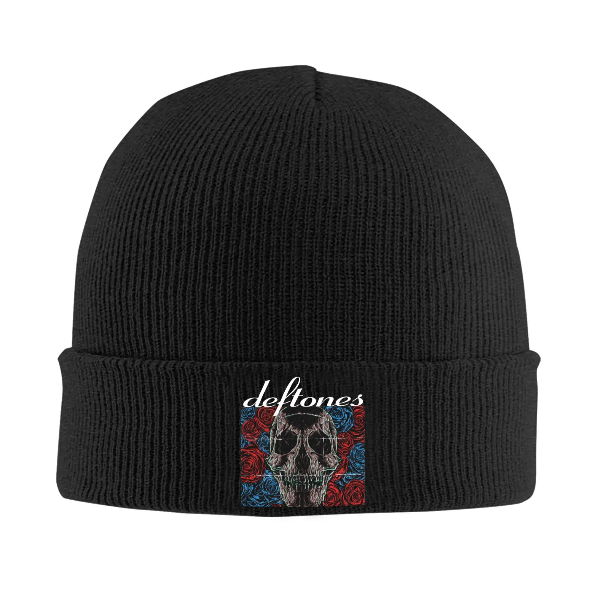 Horror Deftones Skull Knitted Hat Beanie Winter Hats Warm Acrylic  Casual Gothic Cap Men Women Gifts,