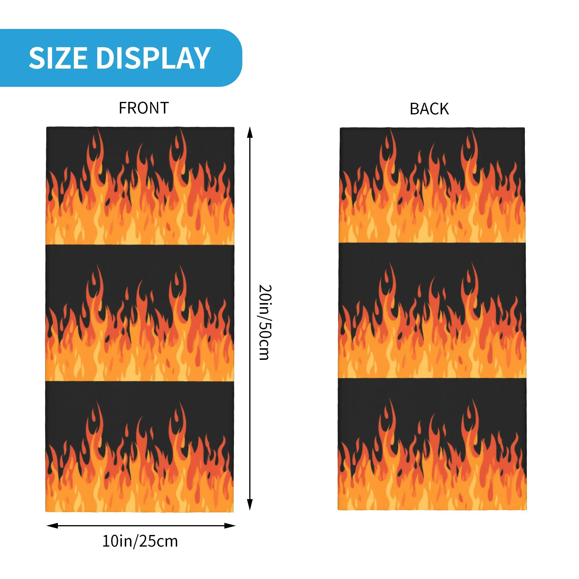 Big Fire Orange Flames Bandana Neck Gaiter for Hiking Cycling Women Men Wrap Scarf Vintage Burning Flame Headband Warmer