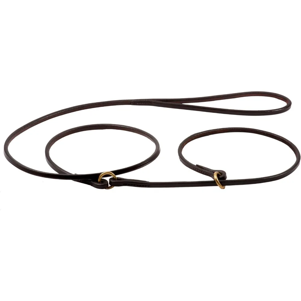 مجموعة مقود وأطواق جلدية متينة للكلاب - مريحة وسهلة الاستخدام - رصاص متكامل للانزلاق للكلاب #2