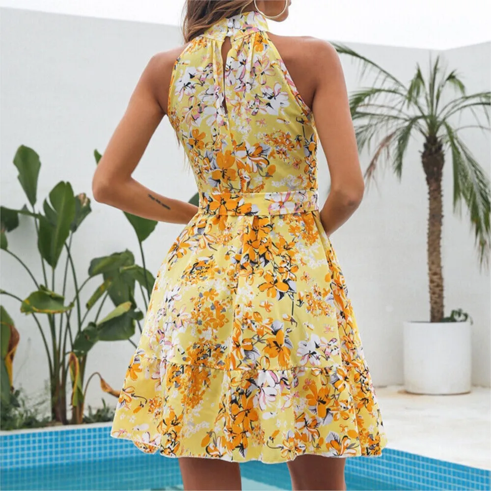 2025 neue Stil Temperament Spitze Rüschen Große Blumen Kleid Blumen Druck Einfache Stil Vestidos Off Schulter Leace-up Elegante chic