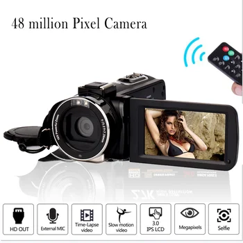 3.0" touch screen 1080P HD camera with 48 million pixel camera night vision 16X digital video camera with remote control