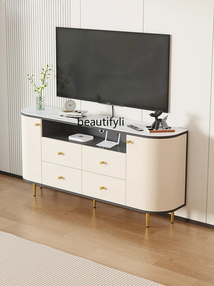 Bedroom Stone Plate TV Cabinet High Living Room Home Small Apartment Storage Cabinet Chest of Drawers