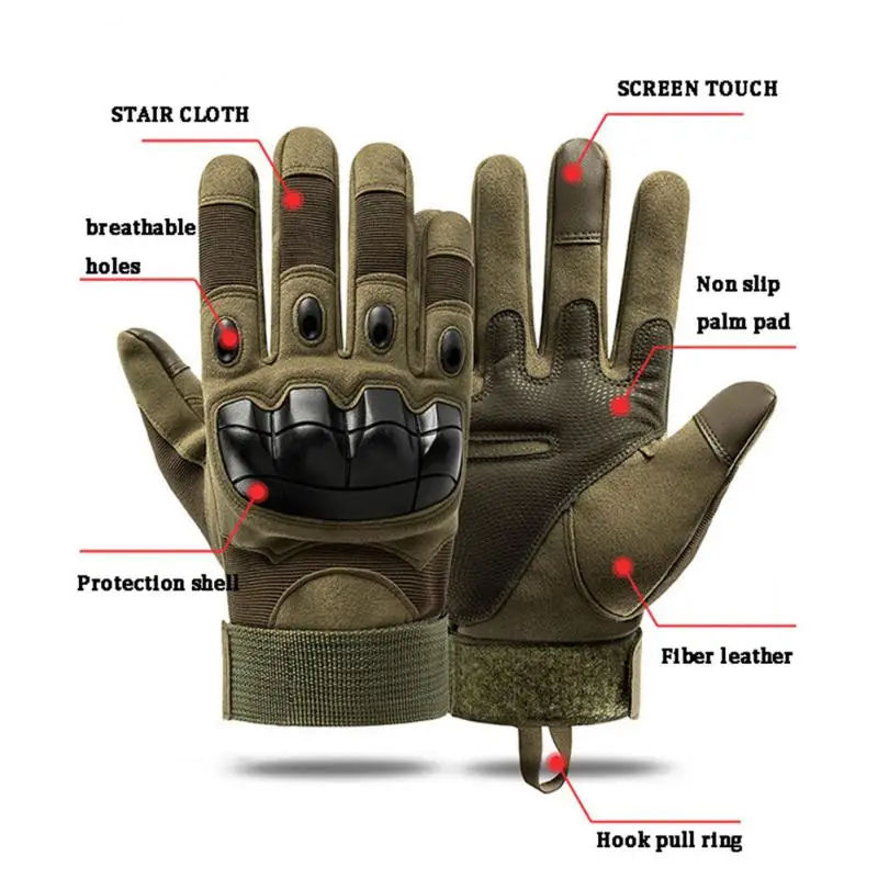 Tactical Gloves Touch Design Fitness Protection Sports Motorcycle Hunting Full Finger Walking Cycling Gloves