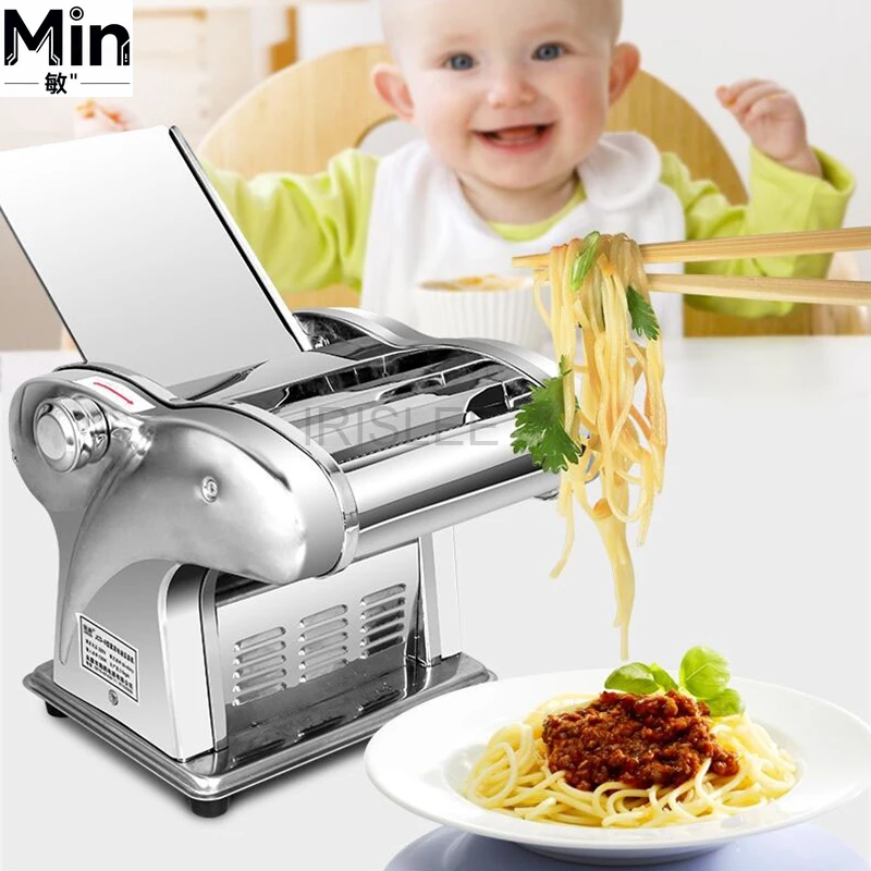 

Коммерческая электрическая машина для приготовления лапши мощностью 550 Вт, настольный пресс для теста из нержавеющей стали, ролик для раскатки теста для пасты и пельменей