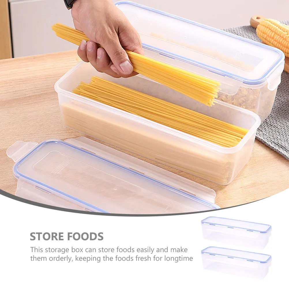

2pcs 1.6L Food Storage Containers Rectangle Pasta Sealing Lid Airtight Preservation Container