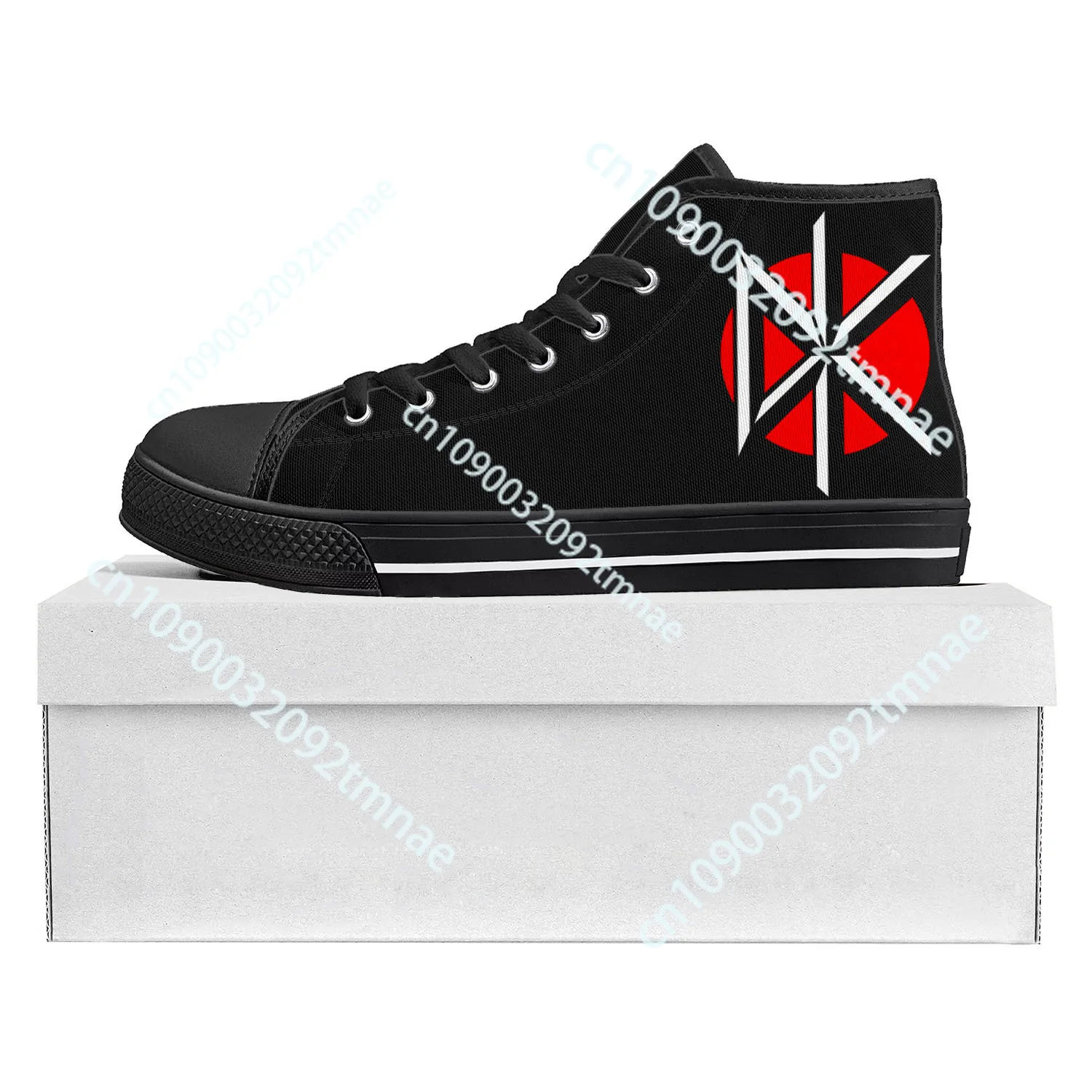 Dode Rockband Kennedys Hoge Top Hoge Kwaliteit Sneakers Heren Dames Tiener Canvas Sneaker Casual Paar Schoenen Custom Schoen Zwart