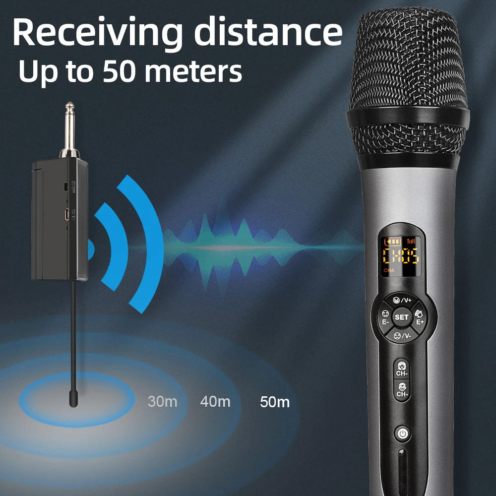 Picture 6: Professional Handheld Wireless Dynamic Mic Stage Performance UHF Wireless Karaoke Microphone For Church Broadcasting
