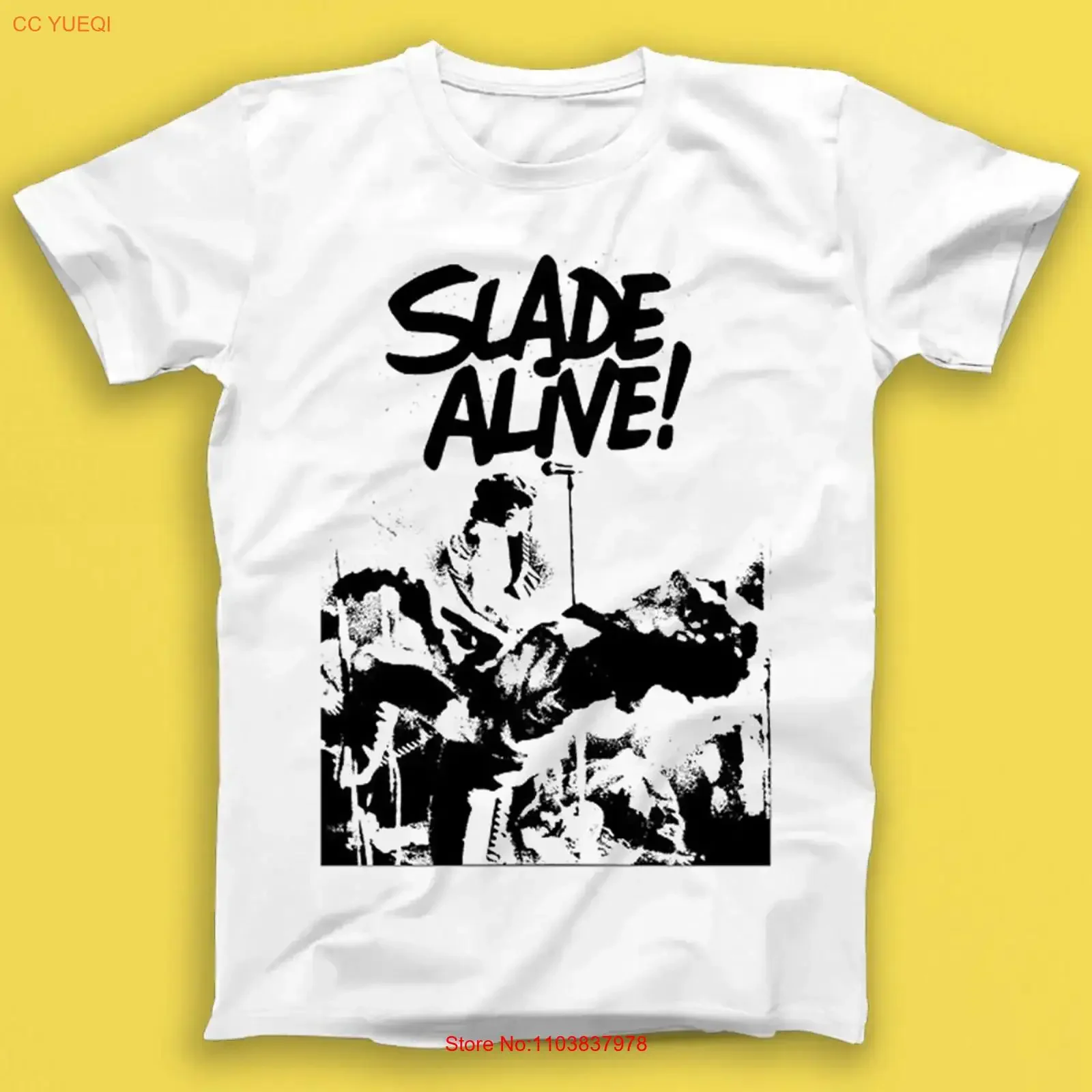 T-shirt Slade Alive Punk Rock Music 1777 vintage délavé pour un usage quotidien, vêtements de créateur, décontracté, confortable et polyvalent