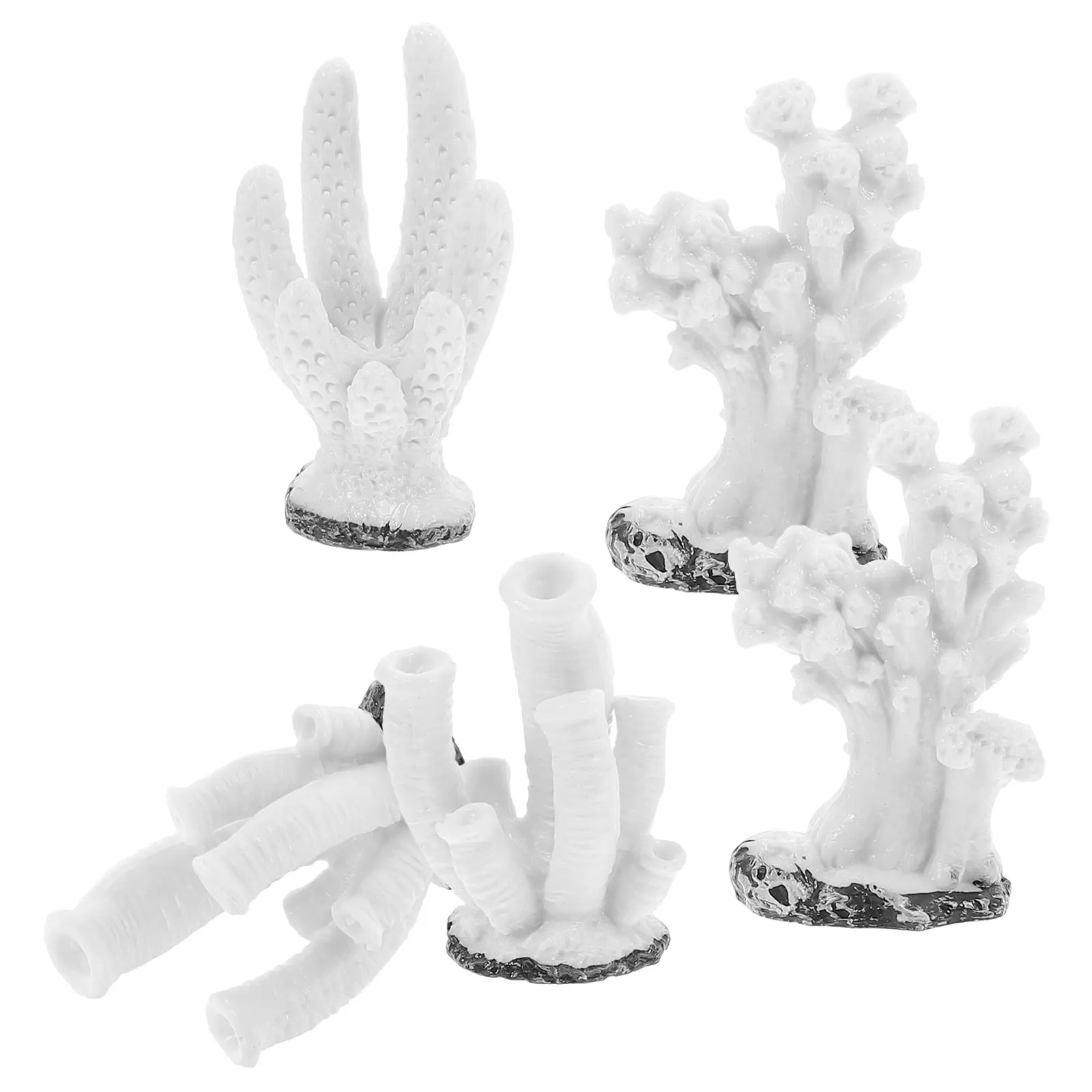 

5pcs Simulated Coral Tree Aquarium Decorations Resin Fish Tank Ornaments Natural Style Salt Fresh Water Artificial Coral For