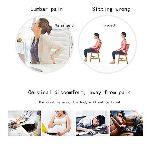 Office Seat Lumbar Support Memory Sponge Lumbar Cushion Slow Rebound Car Cushion Relieves Low Back Pain Breathable Lumbar Pillow