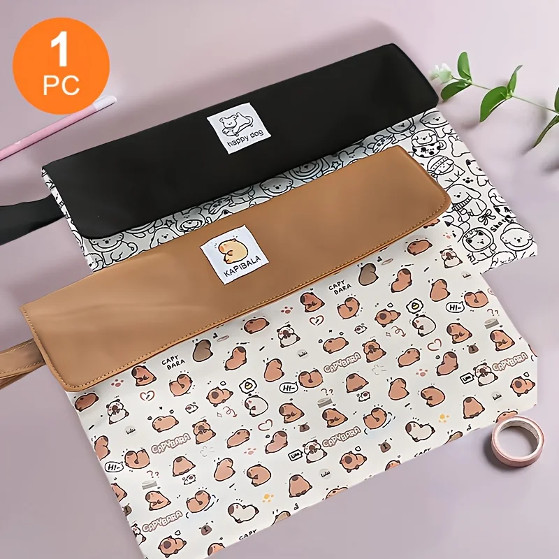 1 bolsa para documentos con hebilla magnética de mano, diseño con hebilla magnética, gran capacidad para guardar cuadernos, documentos y blocs de notas.