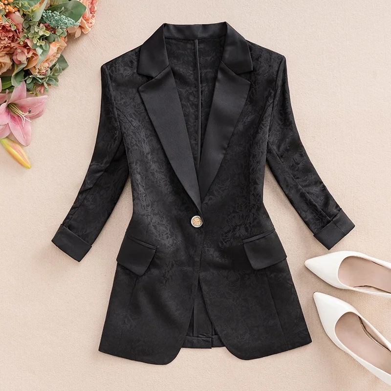 

Женский вышитый короткий жакет Ele, весна-лето, новинка, приталенный, с утяжкой на талии, большие размеры