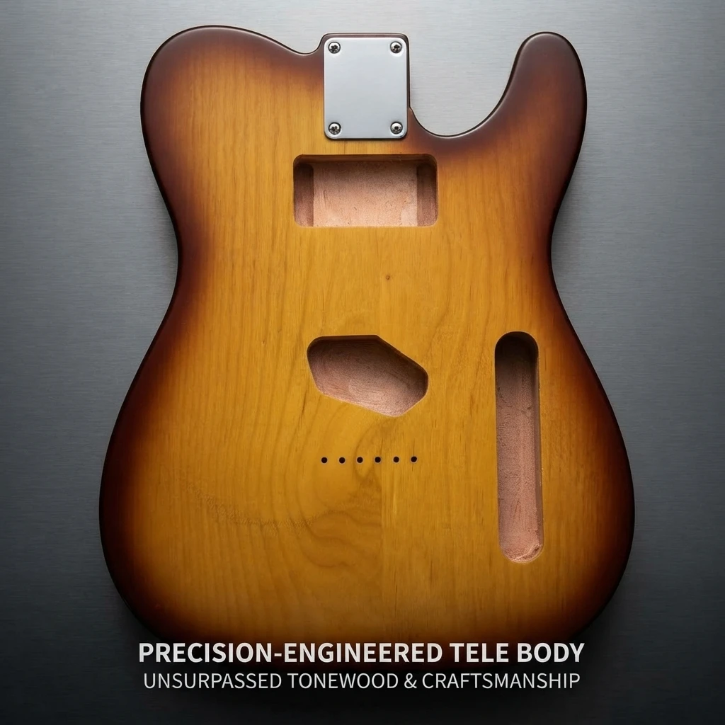 Sunburst TL  Guitar Body Solid Alder Flame Maple Top Precise Routing Unfinished Blank Body For Luthier Custom Guitar Build