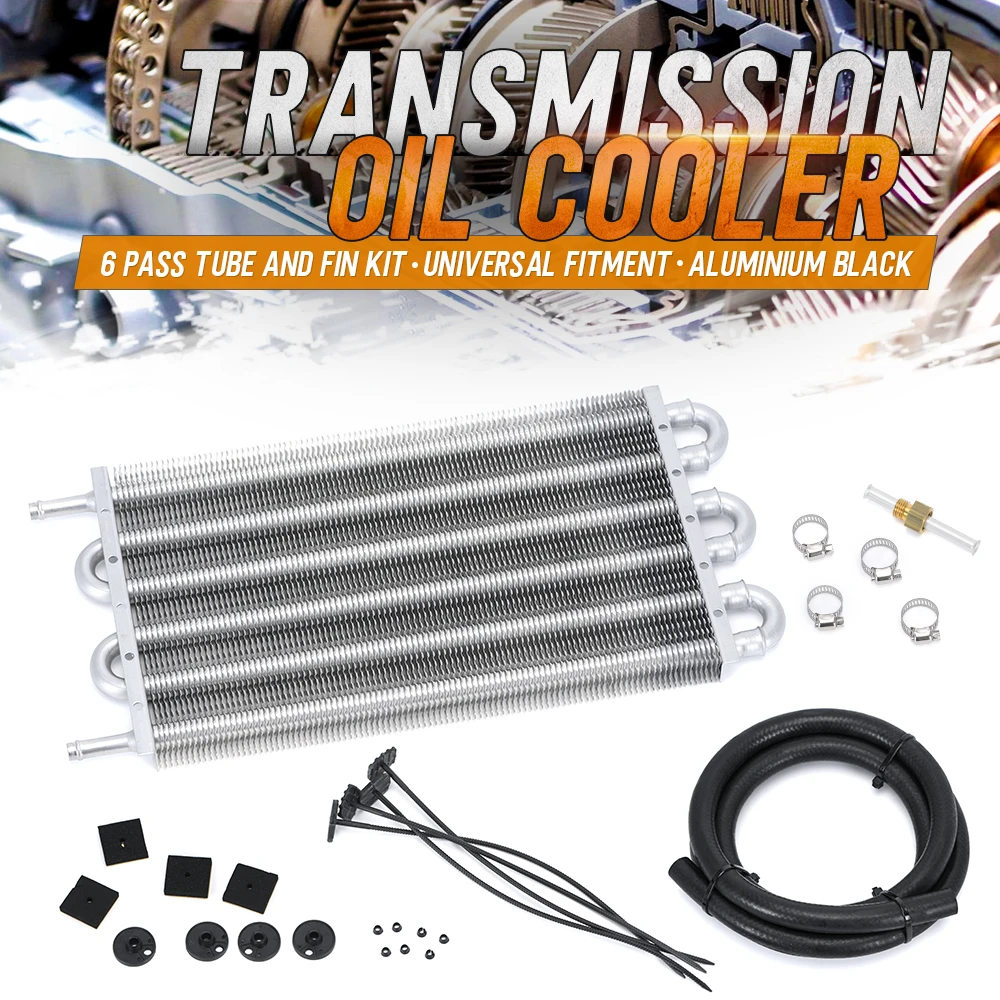 Free Shipping UNIVERSAL 304.8X190.5X19.05 ALUMINUM REMOTE TRANSMISSION OIL COOLER KIT/AUTO-MANUAL RADIATOR CONVERTER PQY4123