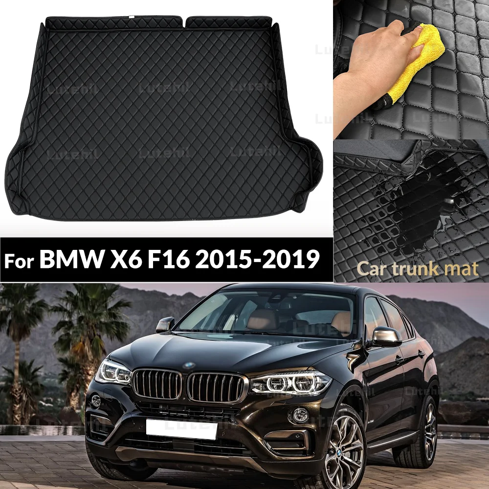 For BMW X6 F16 2015-2019 18 17 16 Car Trunk Mat Cargo Liner Carpet Cover Boot Pad Interior Accessories Auto Part