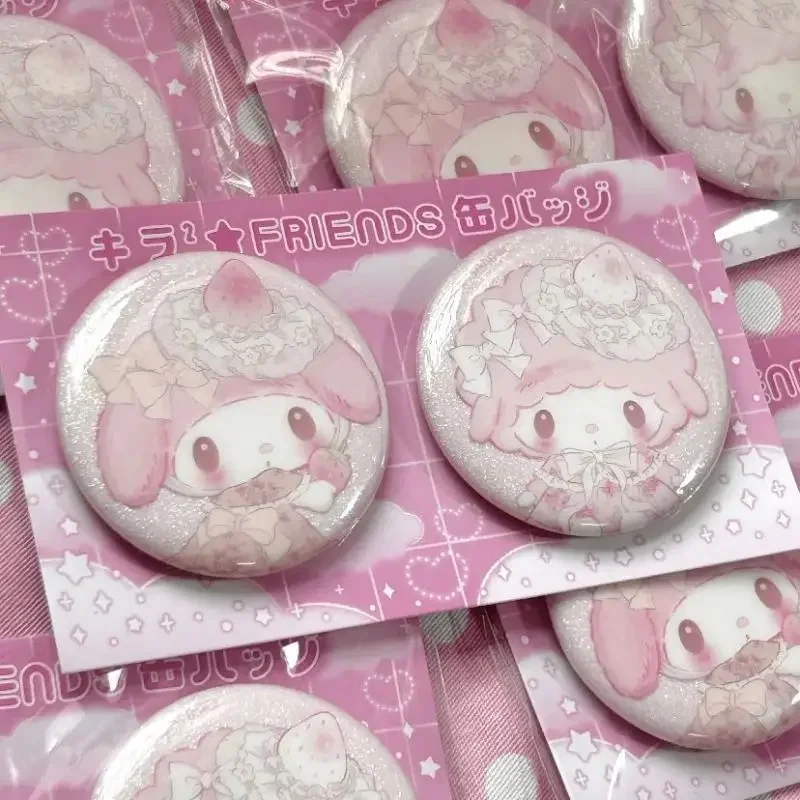 

Kawaii My Sweet Piano Pink Badge My Melody Cartoon Anime Strawberry News Series Brooch Badge Collection Toys Best Friend Gift