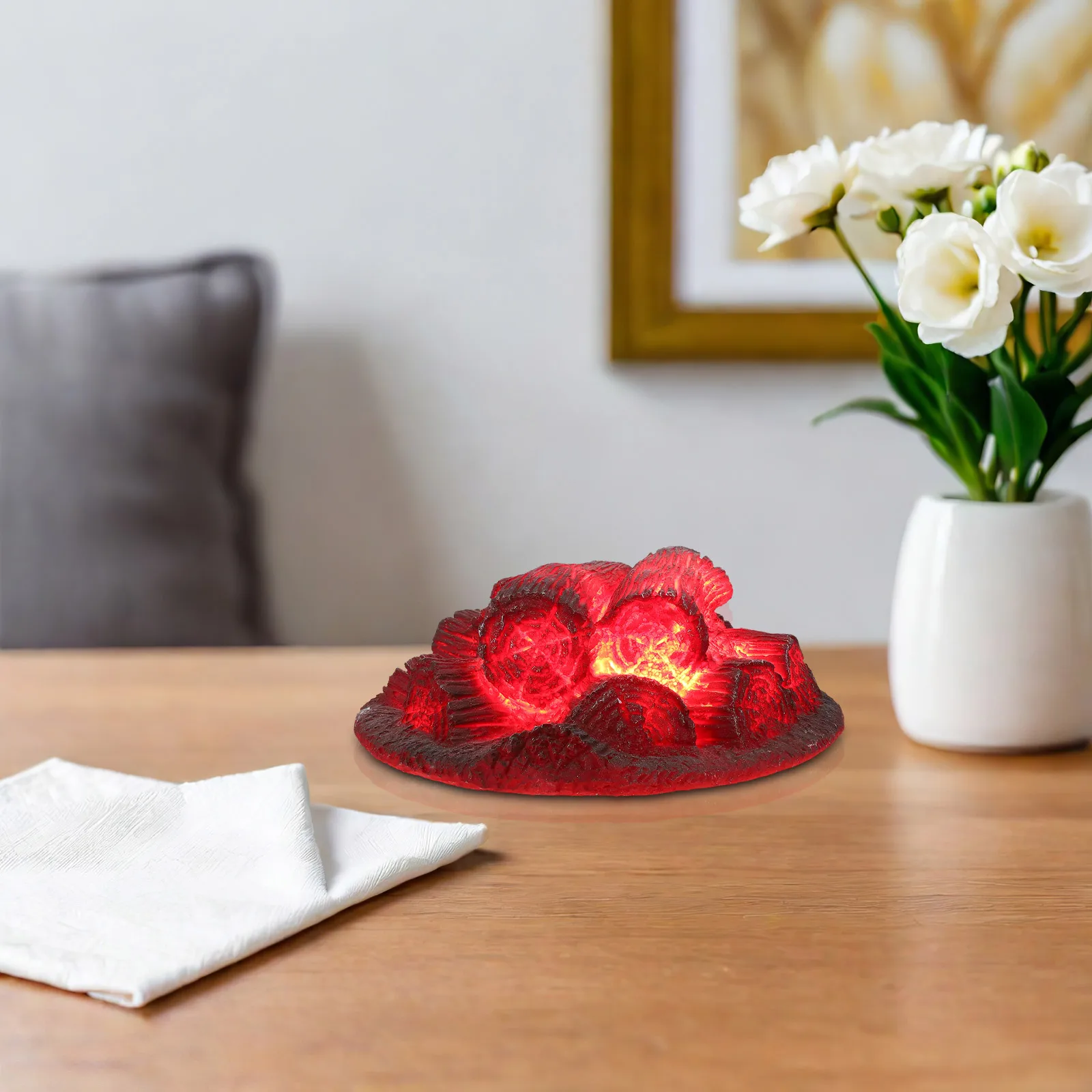 

Realistic Electric Fireplace Insert Flame Effect Lamp With Fake Fireplace Logs Led Night Light For Indoor Decoration - Ultra