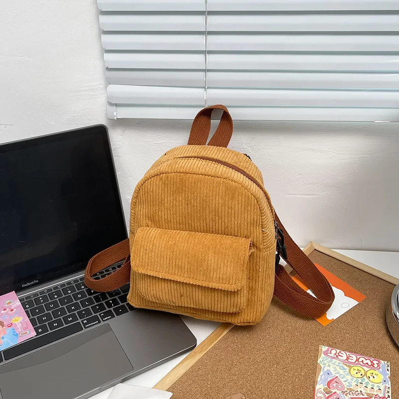 Mochila de pana bordada personalizada para mujer, monedero Convertible, bolso de día informal, bolsos de hombro escolares pequeños de viaje personalizados