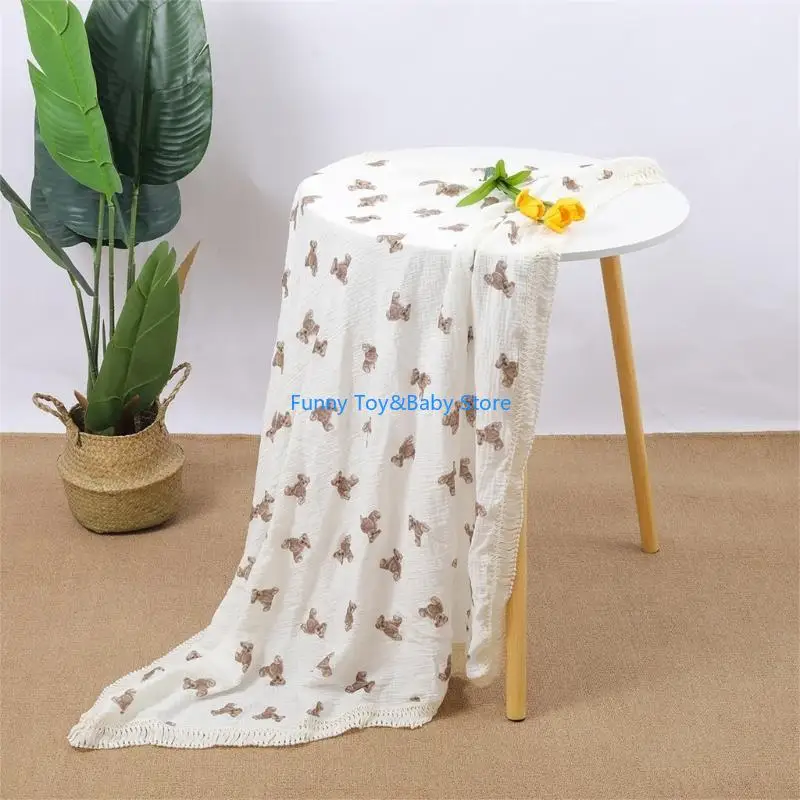 بطانية أطفال قطنية قابلة للتنفس وخفيفة الوزن لحديثي الولادة والأطفال الصغار هدية C90B #4