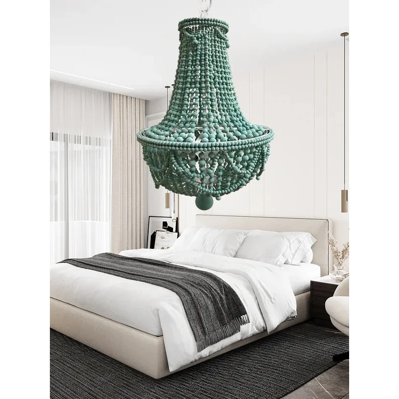 Nordic Rural Bohemian Style LED Chandeliers Wooden Ceiling Lamp Living Room Dining Room Bedroom Decor Indoor Lighting