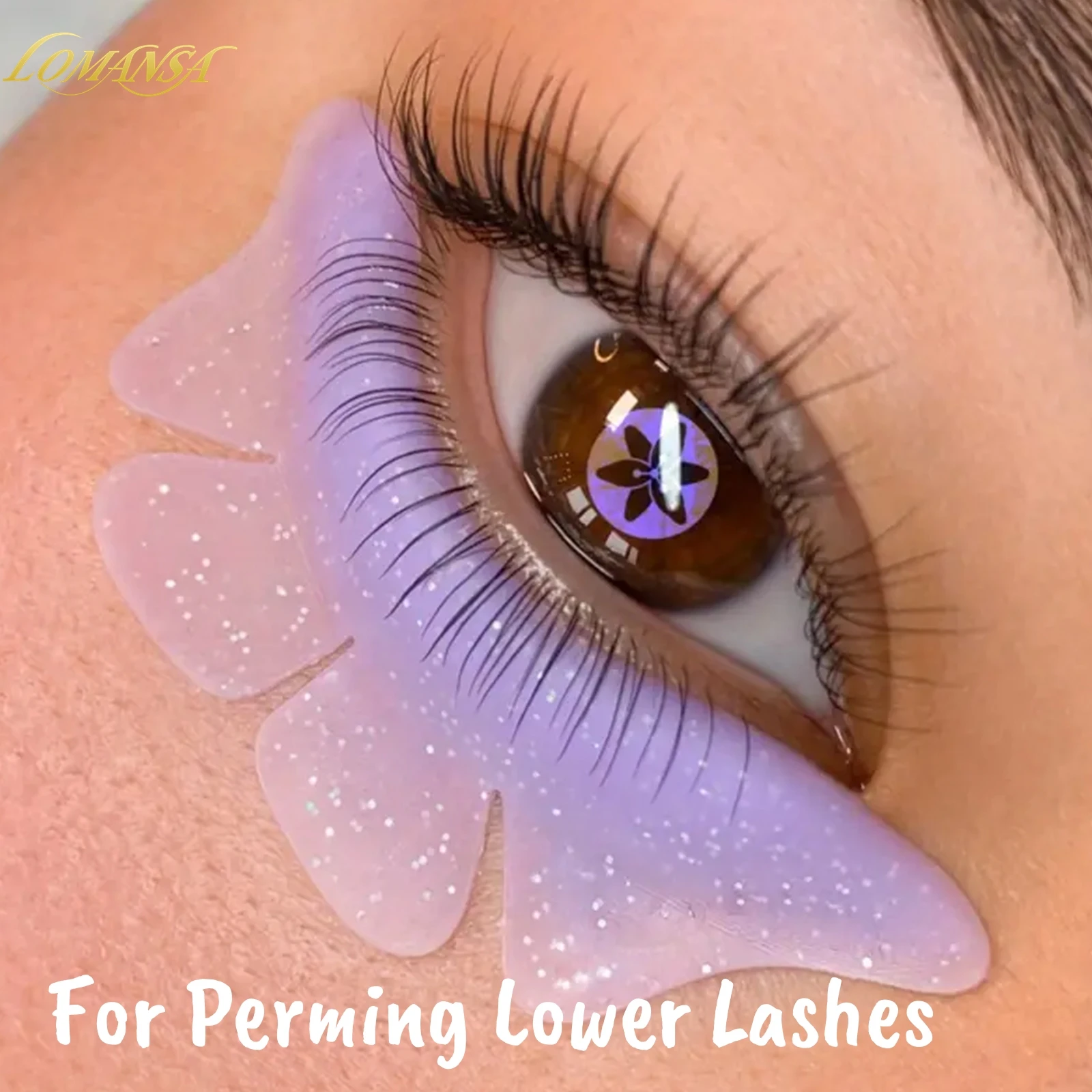 Lomansa Silicone Glitter Butterfly Lash Lift Pad Eyelash Perm Rod Shields Lash Lifting 3D Eyelash Curler Accessories Makeup Tool