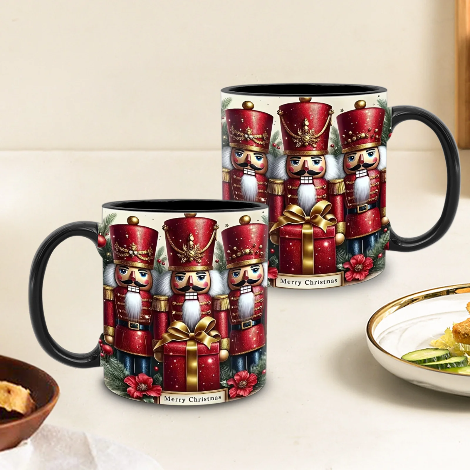 1pc a Ceramic Mug Featuring a Retro Vintage Christmas Design, Perfect for Home, Office, Or Coffee Shop. Ideal As a Christmas Gift, a Fun Surprise for Thanksgiving, Or a Tumbler Gift for Friends