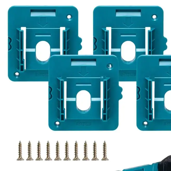 5 Pack Blue ABS Tool Holder Wall Mount Bracket For 18V BL1860 For Battery Storage Rack Organizer Garage Workshop Shelf Accessori