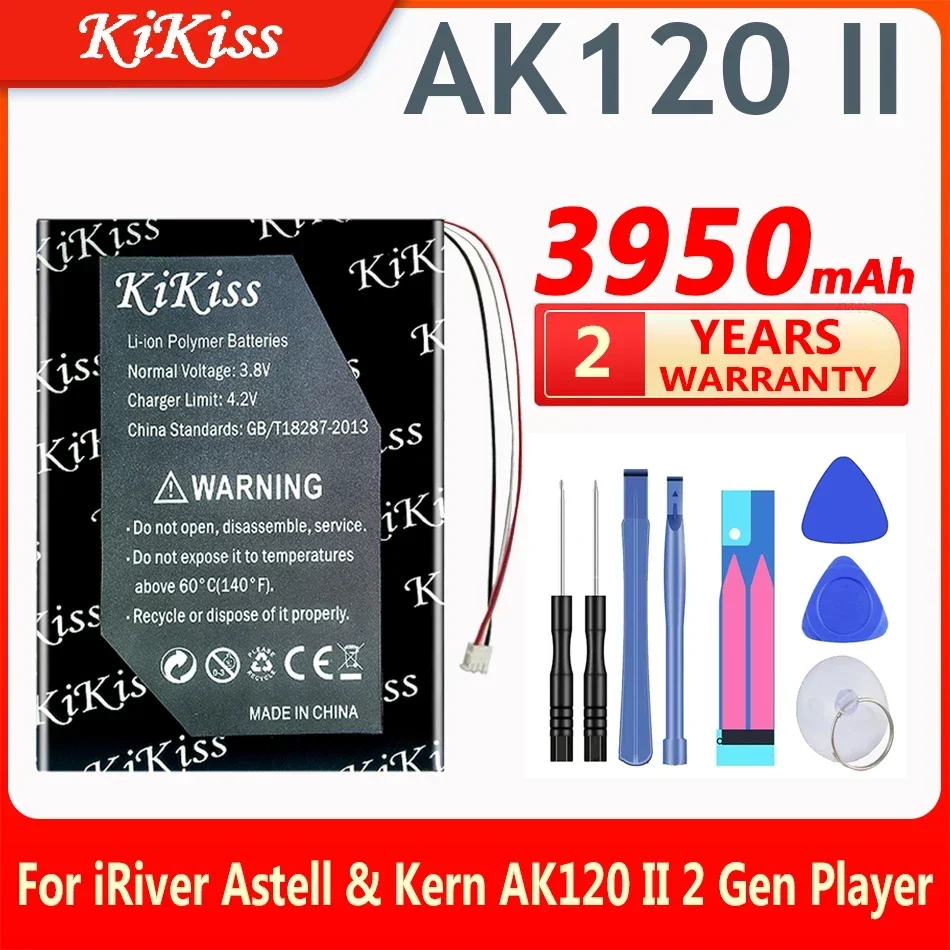 

KiKiss 3950mAh Replacement Battery for IRiver Astell & Kern Ak120 II 2 Gen Player Rechargeable Accumulator Pack