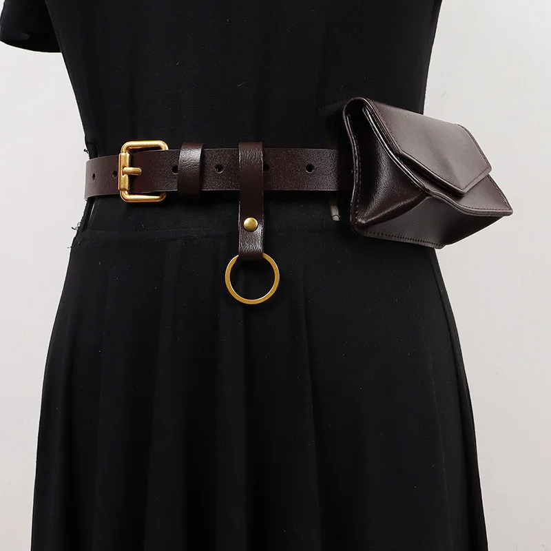 

Новая женская кожаная поясная сумка с тонким поясом, в сочетании с костюмом, платьем, декоративное пальто с завязкой на талии, модный роскошный дизайн ремня
