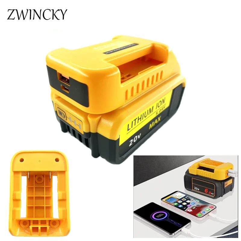 Ładowarka USB do akumulatorów litowych Dewalt 18V 20V Przenośny port typu C Szybkie ładowanie akumulatorów Etui na stojak do przechowywania akumulatorów