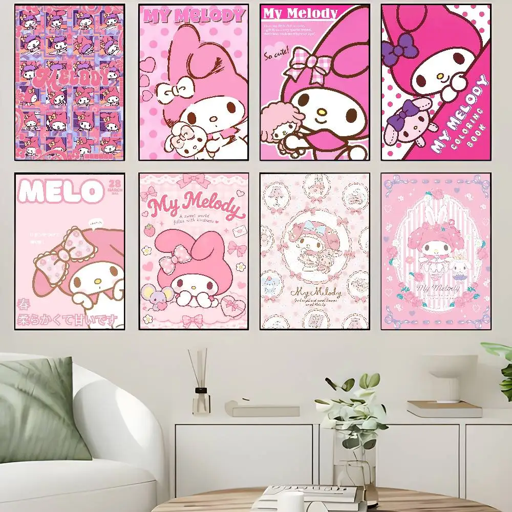 Cute Cartoon My M-Melody Whitepaper Poster HD Quality Poster Wall Art Painting Study Room Wall Decor