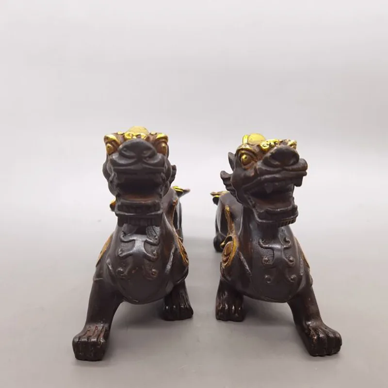 

Antique Collection Bronze Ware Purple Bronze Gilding Chopsticks a Pair of Home Ornaments Ancient Gilding Chopsticks Decoration C