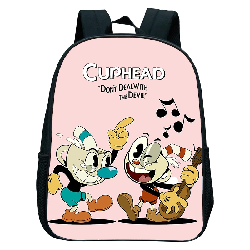 Cuphead stampato Cartoon School Bags Kids Kindergarten zaini ragazzi ragazze zaino Anime Small Bookbag zaino impermeabile regalo