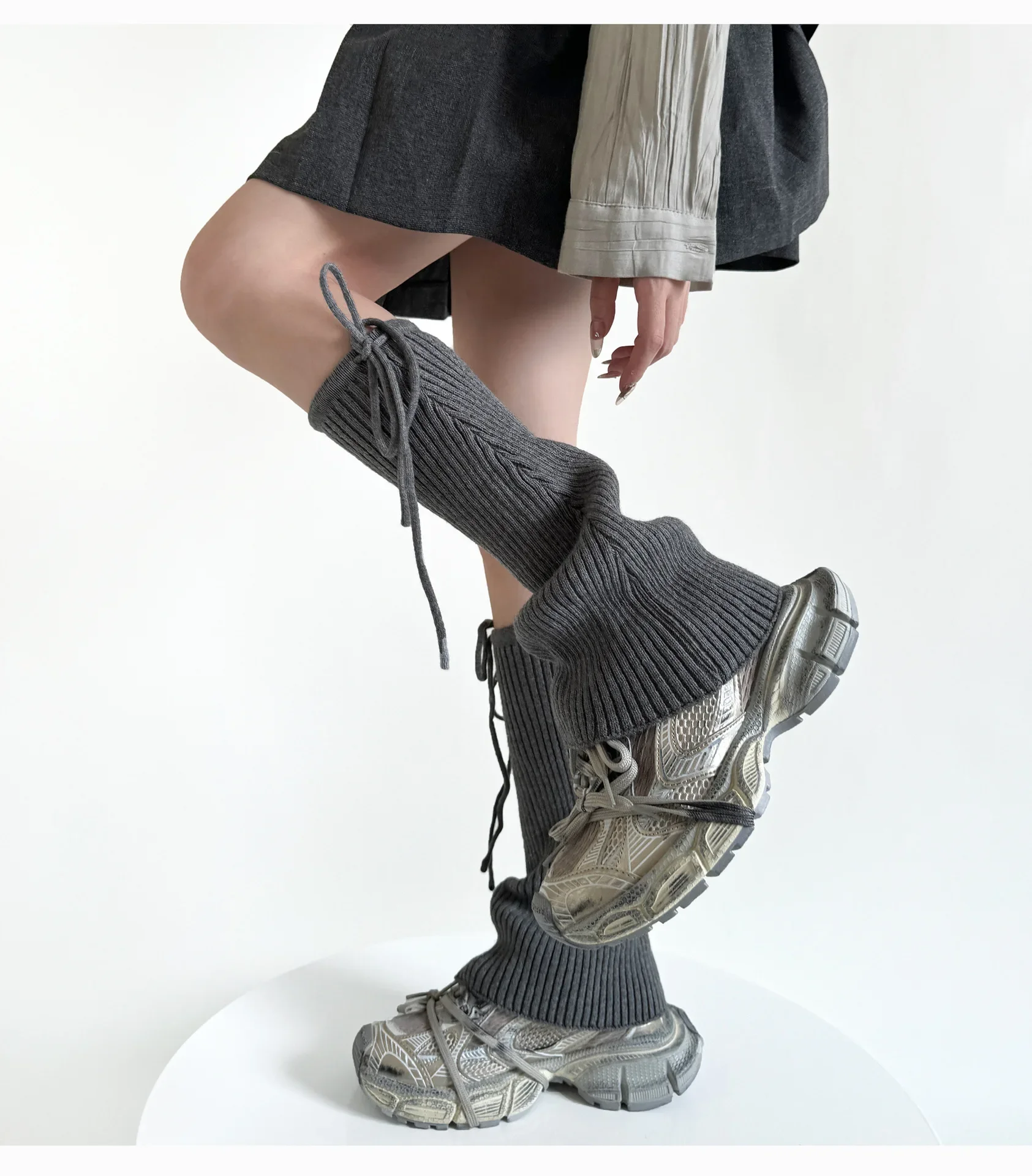 Scaldamuscoli di alta qualità Calzini larghi per ragazza Lolita Calzini versatili per elefante da donna Design con cinturino Copri gamba in pile micro svasato