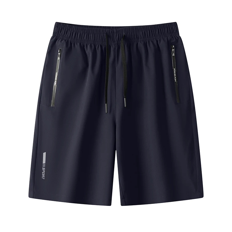 Pantalones cortos deportivos de secado rápido para hombre, Shorts negros, informales, clásicos, de gran tamaño, 7XL, 8XL, para gimnasio, verano, 2024