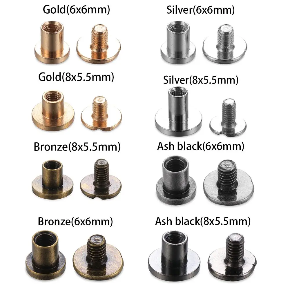 10sets Copper Leather Craft Belt Wallet Solid Brass Nail Rivets Screws Cloth Button decoration nail