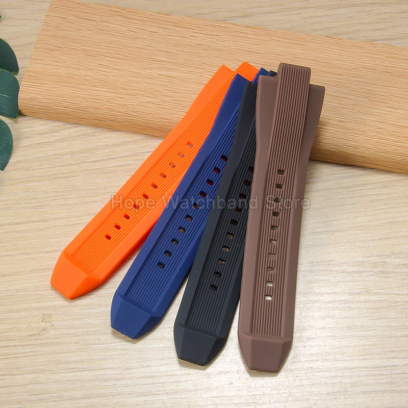 سوار ساعة سيليكون مريح مقاوم للعرق لساعة مايكل كورس، اتصال مرفوع، قهوة سوداء، أزرق داكن، 13 × 29 ملم، إبزيم إبرة