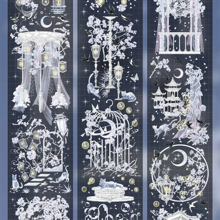 Likey Moonfall Pear Blossom - مجلة مجمعة على شكل حلقة شريط واشي للحيوانات الأليفة اللامعة #3