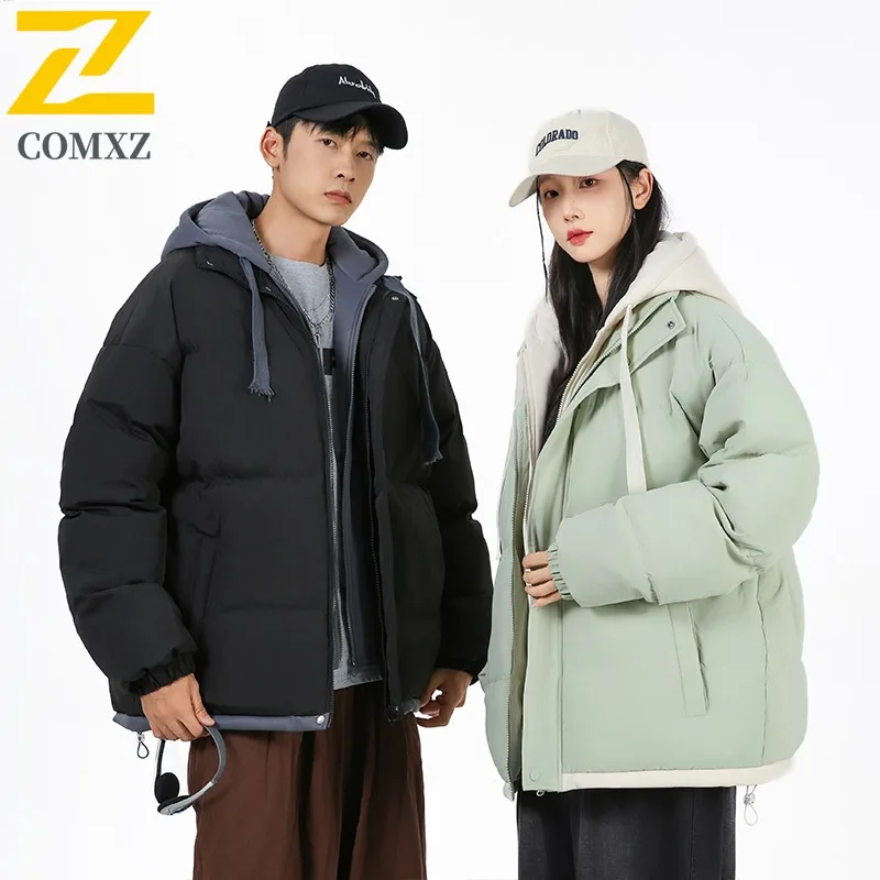 COMXZ Piumino unisex con cappuccio Cappotto antivento per alpinismo all'aperto Design tinta unita Escursionismo Abiti autunnali leggeri