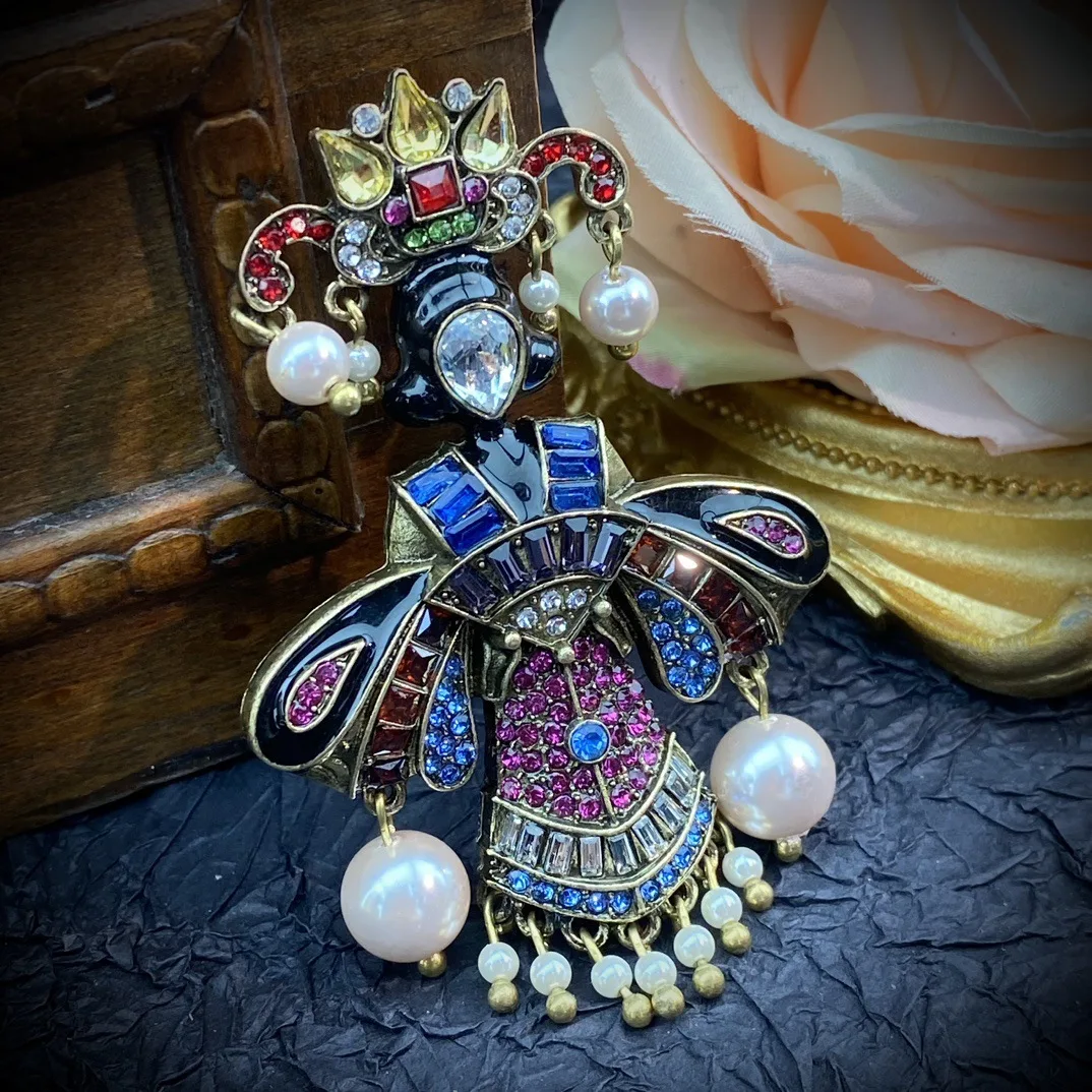 Elegante Vintage Luxus Western-Brosche mit Quastendesign für Herren und Damen, Schmuck-Accessoires, Hochzeits- und Partygeschenk