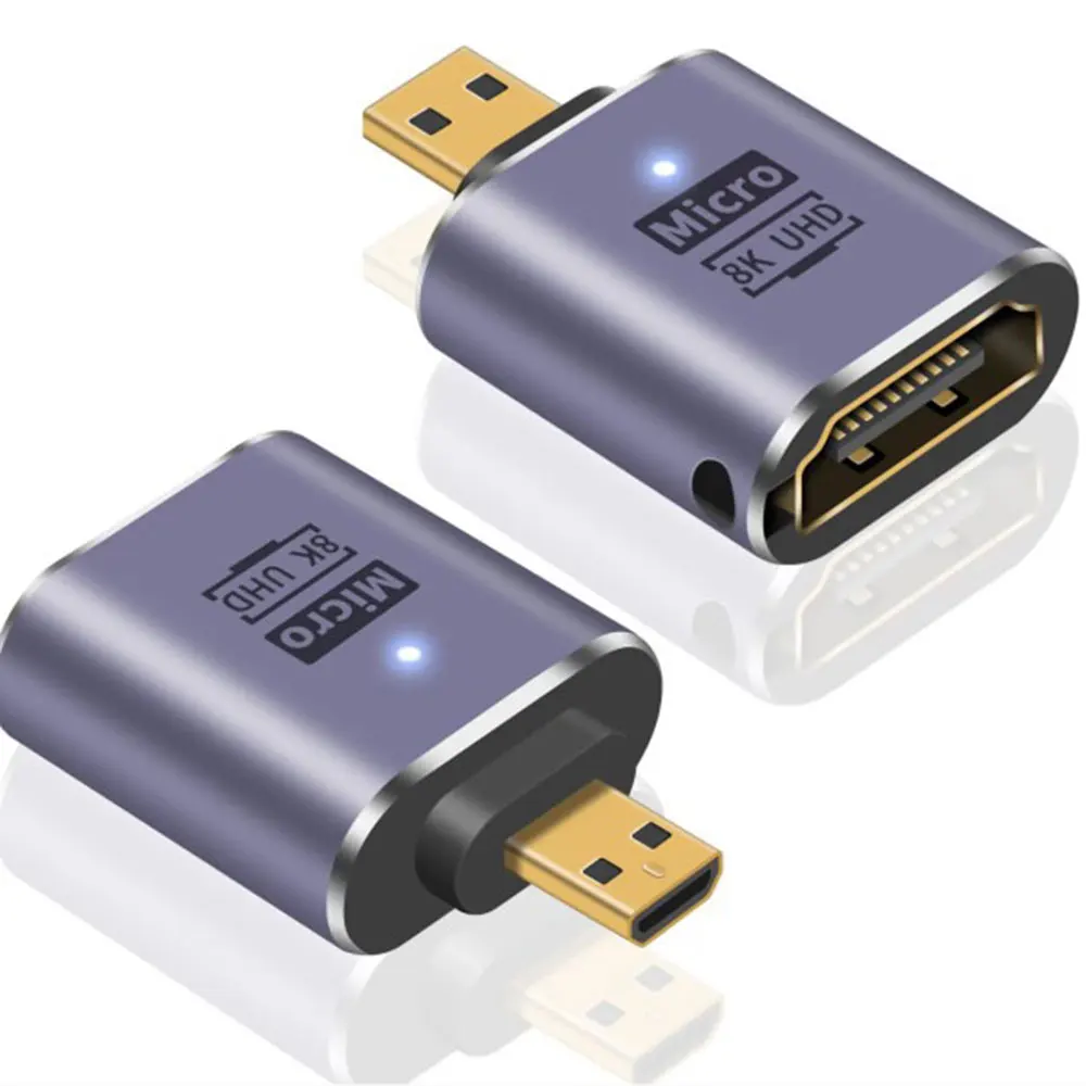 1PC HDMI-Compatible Adapter HD 2.1V Extension 4K 8K 60Hz Male Female Converter Connector Mini / Micro HDMI-compatible Extende