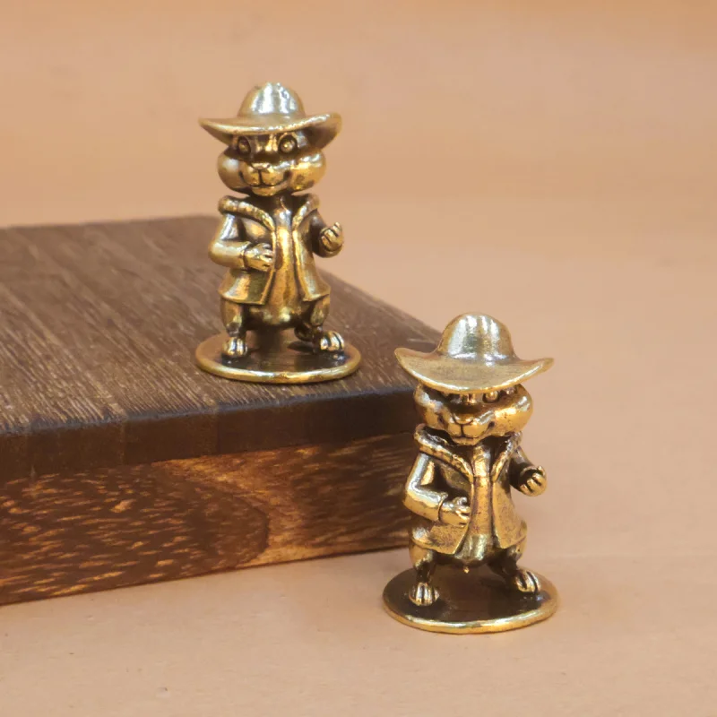 

Твердый латунный орнамент с белкой для домашнего офиса, гостиной, рабочего стола, чая, домашнего животного, креативное персонализированное украшение с героями мультфильмов