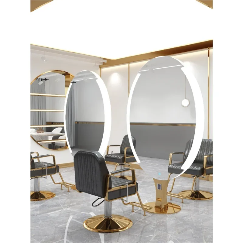 Special single and double-sided perm and dyeing mirror barbershop high-end floor-standing mirror stand