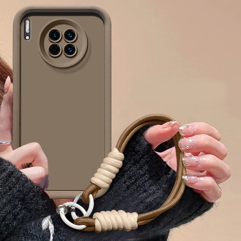 For Huawei Y9a Case Huawei Y9a FRL-22 FRL-23 FRL-L22 Phone Case Weaving lanyard Cover Skin Feel Protection Shockproof case