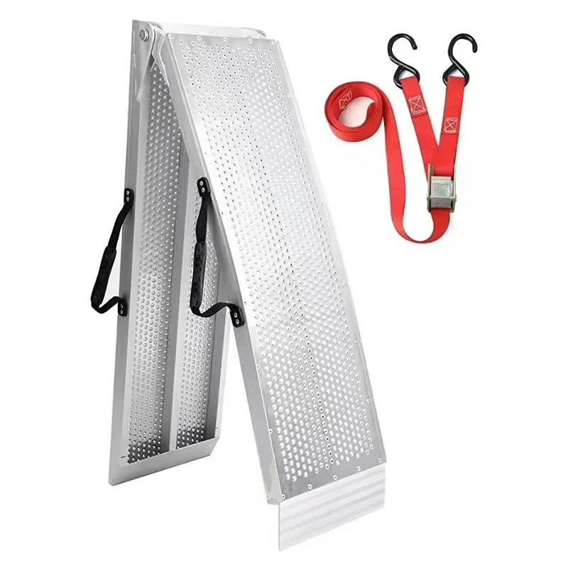 Motorcycle Reinforced Version Ramp Transport Ramp Frame Folding Ramp 1pc Pickup Truck Portable Aluminum Alloy Folding Ladder